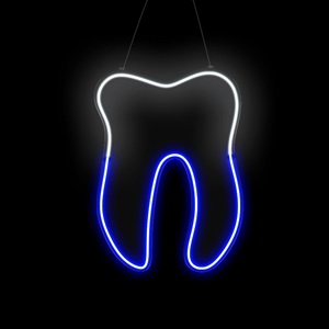 Neonleuchtzahn zweifarbig mit LED Beleuchtung