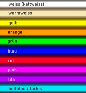Leuchtfarben für LED Neonzahn Außen, wetterfest